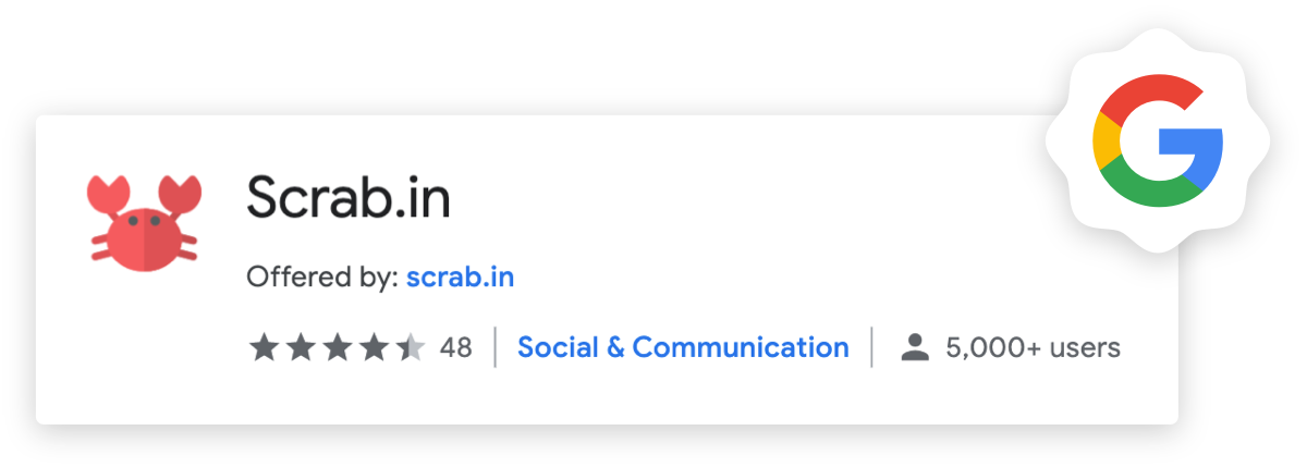 Download Scrab.in chrome extension safely from Google Chrome