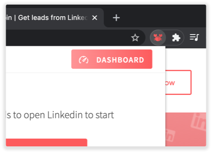 Open the Dashboard by clicking on the extension
